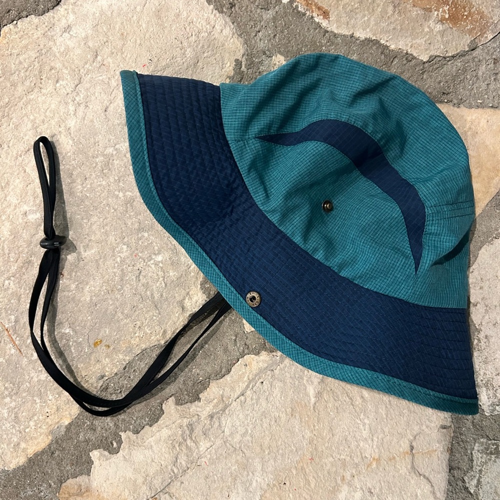 Teal and Navy Bucket Hat with Strap